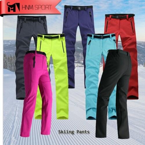 2021 Update Women Thick Warm Fleece Softshell Pants Fishing Camping Hiking Skiing Trousers Waterproof Windproof Drop Shipping