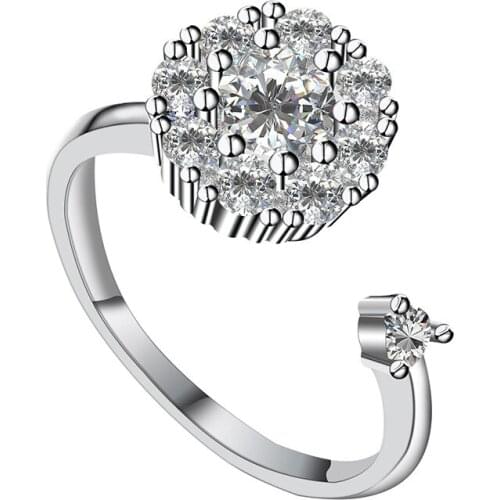 New Summer Rotating Womens Ring Rotating Zircon Micro Inlaid Female Jewelry Valentines Day Gifts Womens Gifts Free Shipping