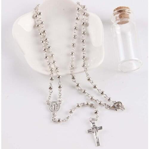 Rosary Necklace High Quality Plastic beads Rosaries Women Gift Spiritual Jewelry Catholic Christian Cross Neck(10set/lot)