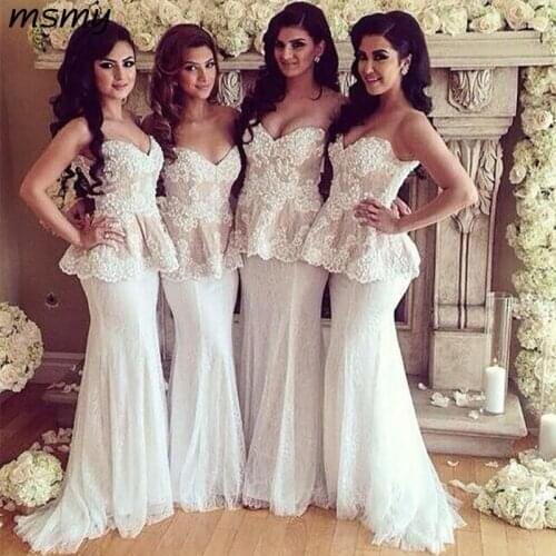 Mermaid Bridesmaid Dresses V Neck Backless Sweep Train Big Bow Garden Country Wedding Guest Gowns Maid Of Honor Dress