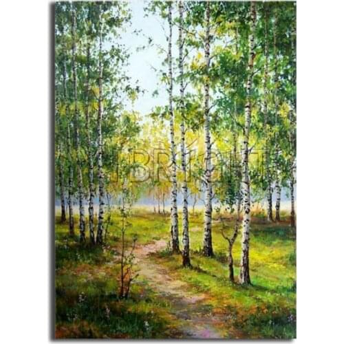 Full Round Diamond mosaic birch DIY 3D Diamond painting tree Full Square Diamond embroidery Cross stitch forest landscape