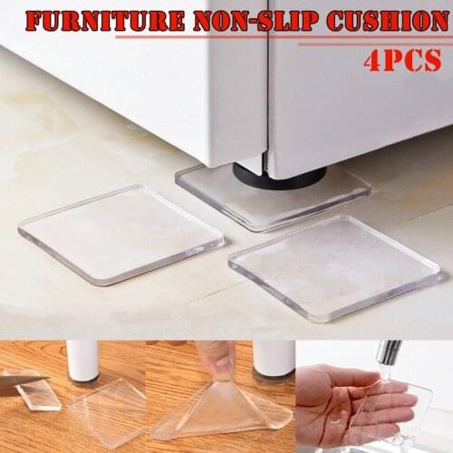 4 Pcs Washing Machine Refrigerator Chair Cushion Shock Proof Pad PU Furnitures Anti Slip Pad MUMR999
