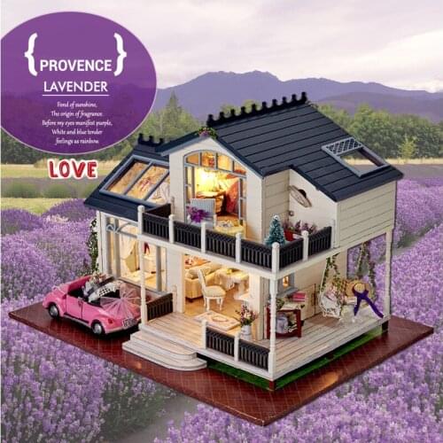 Province Villa Handmade DIY House Figurine Birthday Gift Assembled Model Building Music Box Puzzle Educational Toy For Adults