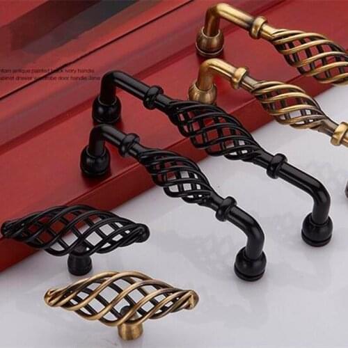 Birds Nest Shaped Handle Black American Imitation Brass Modern Wardrobe Cabinet Door Drawer Single Hole Knob Handle