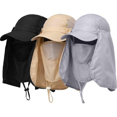 Fishing Clothings Outdoor Hunting Hat Hiking Visor Hat UV Protection Face Neck Cover Fishing Sun Cap Mountain Climbing Sun