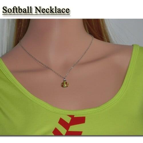 2019 Sports Necklace Softball Necklace Rhinestone Crystal Bling For Sports Girls