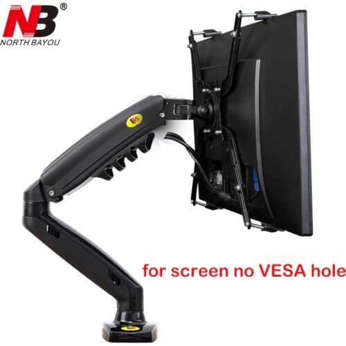 NB F80 + FP-1 Extension for No VESA Hole 17-27" LED Monitor Holder Arm Gas Spring Full Motion Gas Strut Flexi Mount Load 2-9kgs