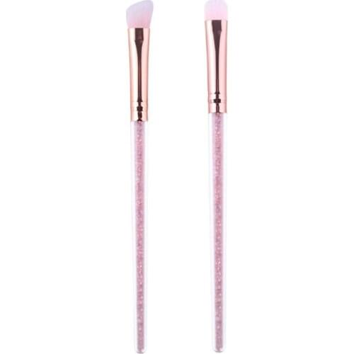 Two Styles Single Pink Oblique Eye Shadow Brush Makeup Brush Transparent Long Pole Portable Makeup Brush Eye Makeup Tools NEW