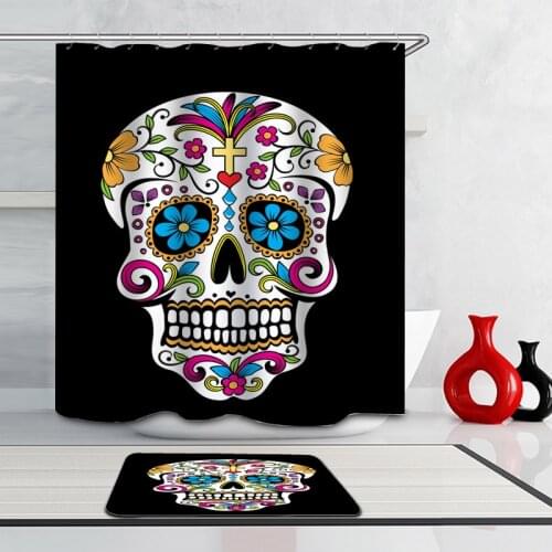 Shower Curtain for Skull Bathroom Curtains Home Decor High Quality Waterproof Mouldproof With 12 Plastic Hooks Art Bath