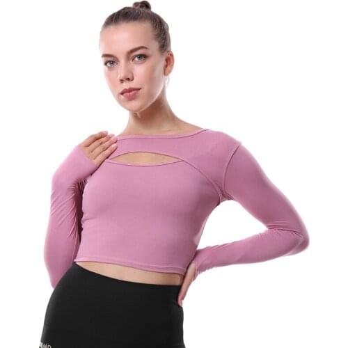 Women Athletic Sport Shirts Slim Fit Long Sleeved Fitness Coat Yoga Crop Tops With Thumb Holes Gym Jacket Workout Sweatshirts