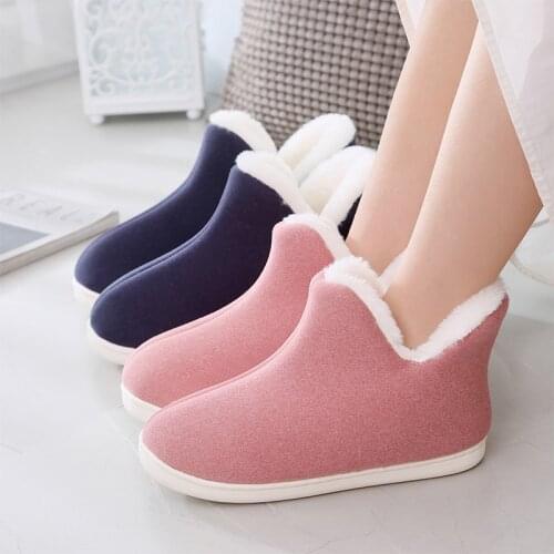 Botas Femininas Snow Shoes Womens Boots Girls Furry Indoor Slipper Slip On Women Boots Big Size 43 44 Ladies Warm Home Shoes