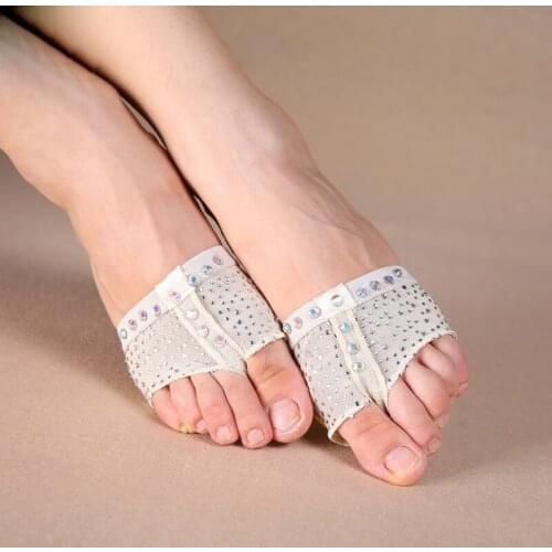 Sequins Heel Protector Professional Ballet Dance Socks 1 Pair Belly Dancing Foot thong Toe Pad Belly Dance Accessories