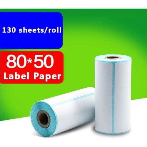 1 roll thermal paper 80x 50mm Thermal Label Adhesive Stickers Thermosensitive paper Adhesive Sticker Barcode Printer Labels