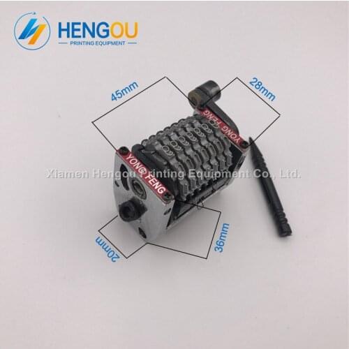 2 pc 18.9" printing machine spare 7 digits numbering machine font size height=4mm width=2.4mm Horizontal type forward 901234