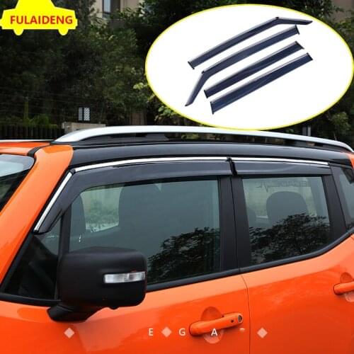 4pcs For Jeep Renegade 2015-2020 Window Visor Vent Sun Shade Rain Guard Door Visor Car Styling Accessories