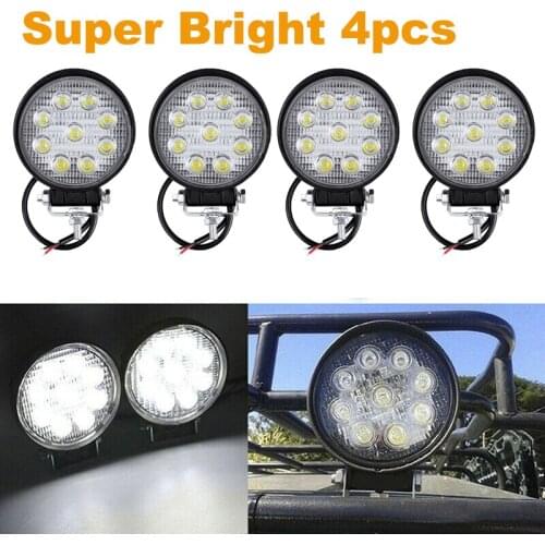 4Pcs Offroad LED Work 27w Led bar 19 Led Car Light For 4x4 SUV ATV Tractor Boat Trucks Excavator 12V 24V Working Lights