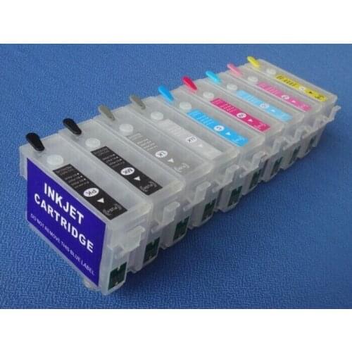 5 sets of t7601-t7609 empty refillable ink cartridge with auto resset chips for EPSON P600 ,free shipping