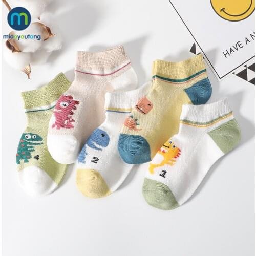 5 Pair Toddler Summer Thin Mesh Socks For Girls Boys Cute Animal Childrens Breathable Sock Baby Newborn Short Kids Miaoyoutong