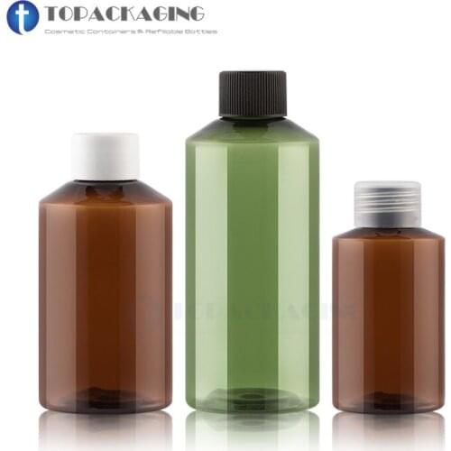 50PCS*50ml/100ml/150ml/200ml Screw Cap Bottle Empty Cosmetic Container Amber Plastic Refillable Sample Shampoo Lotion Packaging