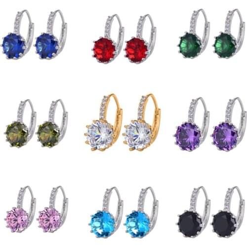 Free shipping hoop earrings ear buckle 10 color earrings 2020 modelfashion accessories wild products temperament zircon earrings