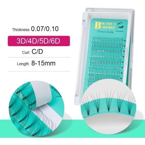 Big eyes secret Russian Premade Volume Fans Short Stem Lashes Extension Makeup Tools Eyelashes Extension