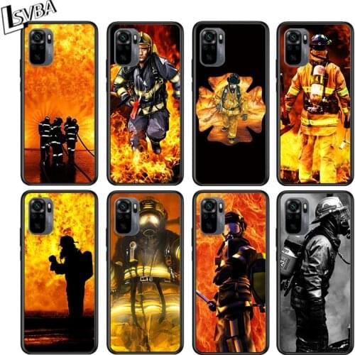 Firefighter Heroes Fireman for Xiaomi Redmi Note 10 10S 9 9T 9S 9Pro Max 8T 8Pro 8 7 6 5 Pro 5A 4X 4 Soft Black Phone Case
