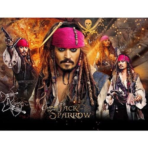 DIY 5D Square/Round Diamond Painting Cross Stitch Diamond Embroidery Pirates Of The Caribbean Captain Jack Handmade Gift