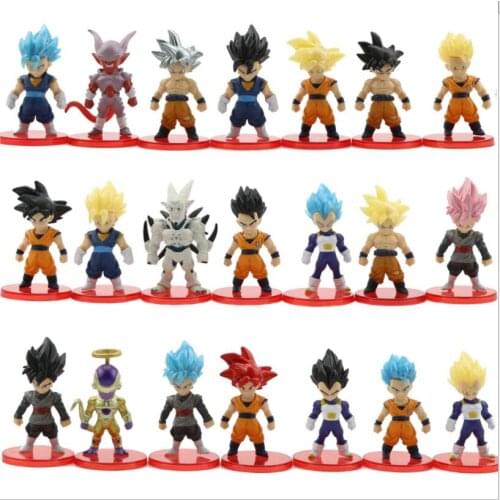 Dragon Ball Z PVC Action Figures WCF Goku Vegeta God Blue Freeza Anime Dragon Ball Super Figurine Model Toys Set