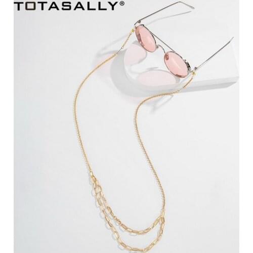 F.J4Z 2021 Trend Womens Glasses Chains Hot Punk Cuban Chain Double Useage Necklace & Eyewear Lanyard Masks Holder Straps Gift