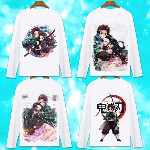 Demon Slayer Cosplay T Shirt Kimetsu no Yaiba Kamado Tanjirou Kamado Nezuko Spring Autumn Long Sleeve Anime T-shirt Top Tee