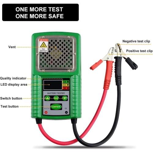 HP-26A Automotive Battery Tester,Lead-Acid Car Battery Checker Test for Battery Volt, Storage Capacity with LED Indicator 6V 12V