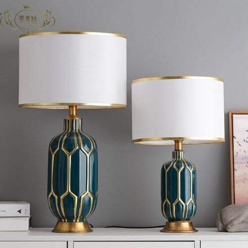 Ceramic American Wedding Room Bedroom Light Minimalist Nordic Home Bedside Lamp Living Room Decoration Ceramic Table Lamp