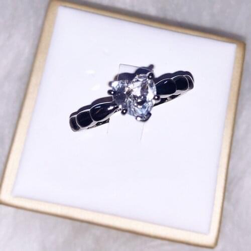 Black Gold Heart Shaped Zircon Ring Personality Simple Female Fashion Birthday Gift Factory Wholesale