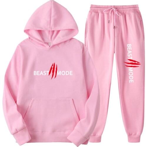 2-piece set Hoodies Sweatpants Suit Harajuku Print Tracksuit Men Women Casual Sweatshirt Fleece Pants Jogging Pullover
