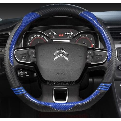Leather Car Steering Wheel Cover for Citroen Citroen C5 I II III C5 Aircross Auto Accessories