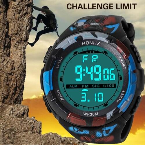 Fashion Mens Watches Waterproof Mens Boy LCD Digital Stopwatch Date Rubber Sport Wrist Watch Waterproof Relogio Clock reloj Q7