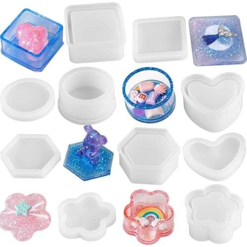 Resin Silicone Mold Storage Box Mold For Jewelry Making Heart Shape Cut Mold DIY Crystal Epoxy UV Gift Box Jewelry Tools Moulds