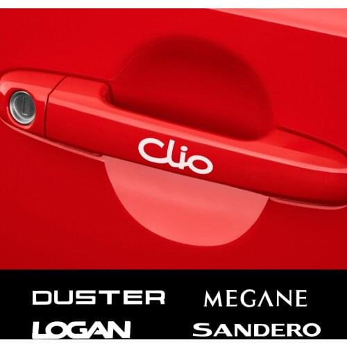 4PCS Car Door Handle Stickers For Renault MEGANE Scenic Dacia Duster Sandero Logan Clio Laguna Captur Fluence Koleos Zoe Kadjar