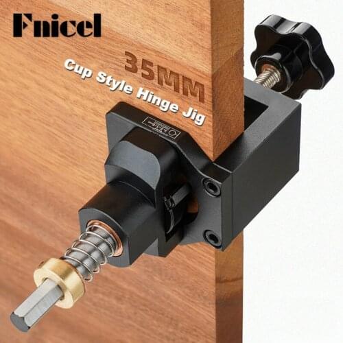 Woodworking Hinge Hole Drill Guide Locator Wood Drilling Dowel Jig Alloy Cup Style Hinge Jig 35mm Door Cabinet Hole Opener