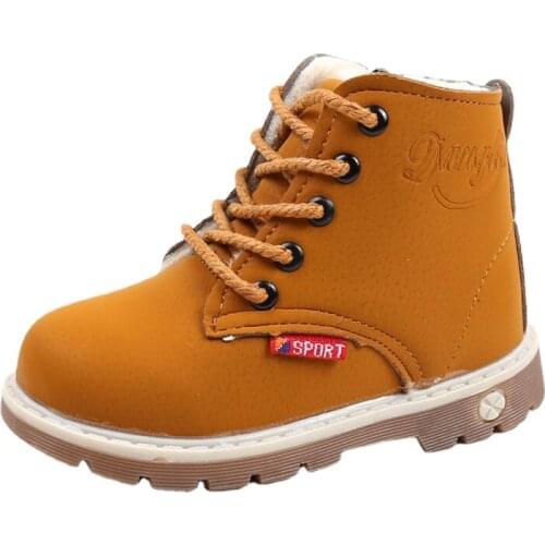 2021 New Childrens Shoes Kids Single Boots Boys Boots European Style Girls Boots Martin Boots 21-30 Four Seasons Fashion Warm