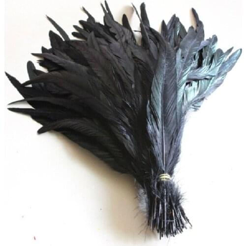 Wholesale 500PCS Black Rooster Tail Feathers 30-35 cm / 12-14 inches