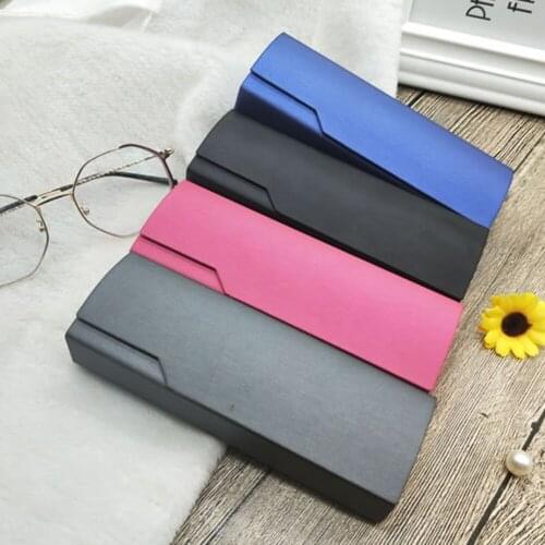 Portable Solid Color Sunglass Box 2021 Fashion Spectacle Case For Glasses Hard Handmade Square Fold Box Men Women Glasses Case