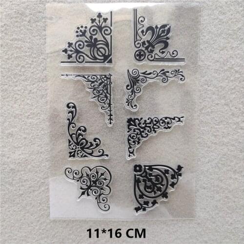 2020 Lace Corner Clear Stamps DIY Scrapbooking Craft Supplies Silicone Seal Custom Photo Album Transparent Stamp for Stamping