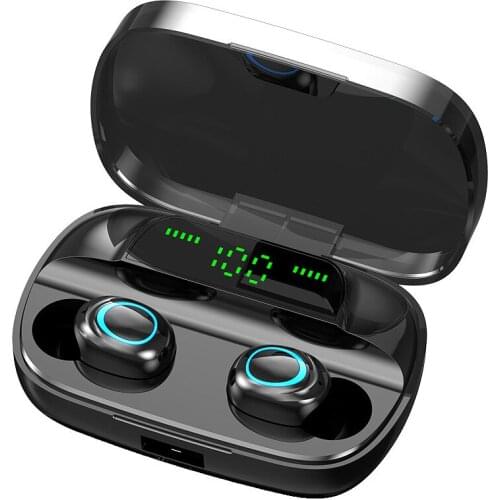 S11-TWS Bluetooth Headset 5.0 Wireless Dual In-Ear Digital Display Stereo Sports IPX7 Waterproof Earphones 3500 MAh Battery