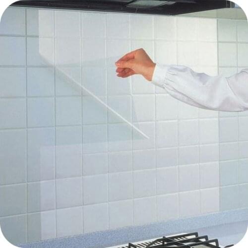 Self-adhesive Anti oil transparent Wall Sticker Waterproof protective film for ceramic tile kitchen Cabinet home decor