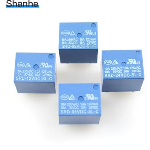 SONGLE PCB Relay 5 pins 5v 9v 12v 24v