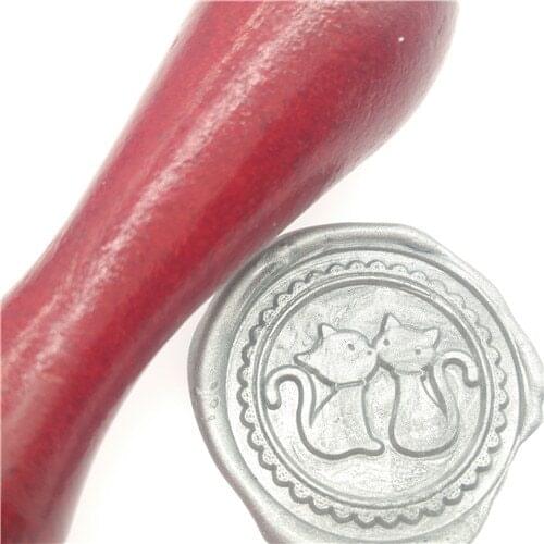 Cute cat Couples Love heart kiss Wax Stamp Wax Seal Stamp/Sealing Wax Seal/ with wood handle box set kit wedding gifts