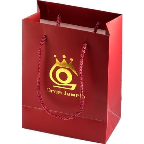 High Quality Simple Paper Gift Bag Kraft Paper Bags Jewelry Packaging Red Color Gift Bag for presents B1-S