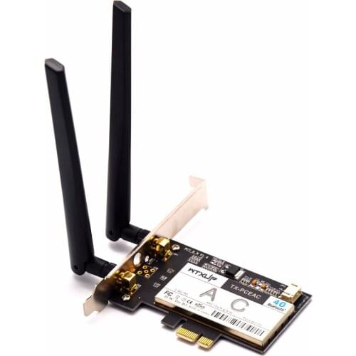 WTXUP DW1820A 802.11ac 1200Mbps Desktop PCi-e WiFi Adapter + Bluetooth 4.1 PCI Express WLAN Combo Card for Broadcom BCM94350ZAE