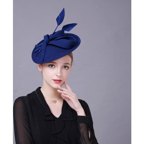 Brand Wool Fascinator Fedora Women Vintage Wool Flower Hiarband Autumn WInter Spring Horse Race Cocktail Party Hat Headdress